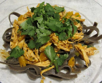Pappardelle's  Chipotle Black Bean Tagliatelle with Cumin-Lime Shredded Chicken