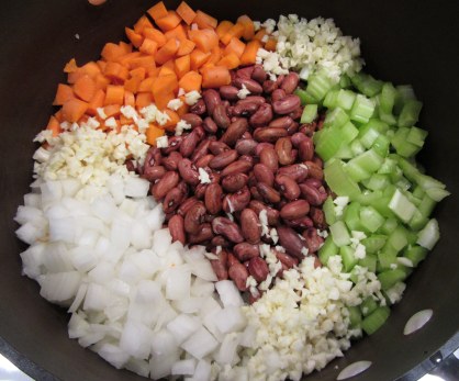 Rio Zape Beans, Carrot, Celery, Onion, and Garlic